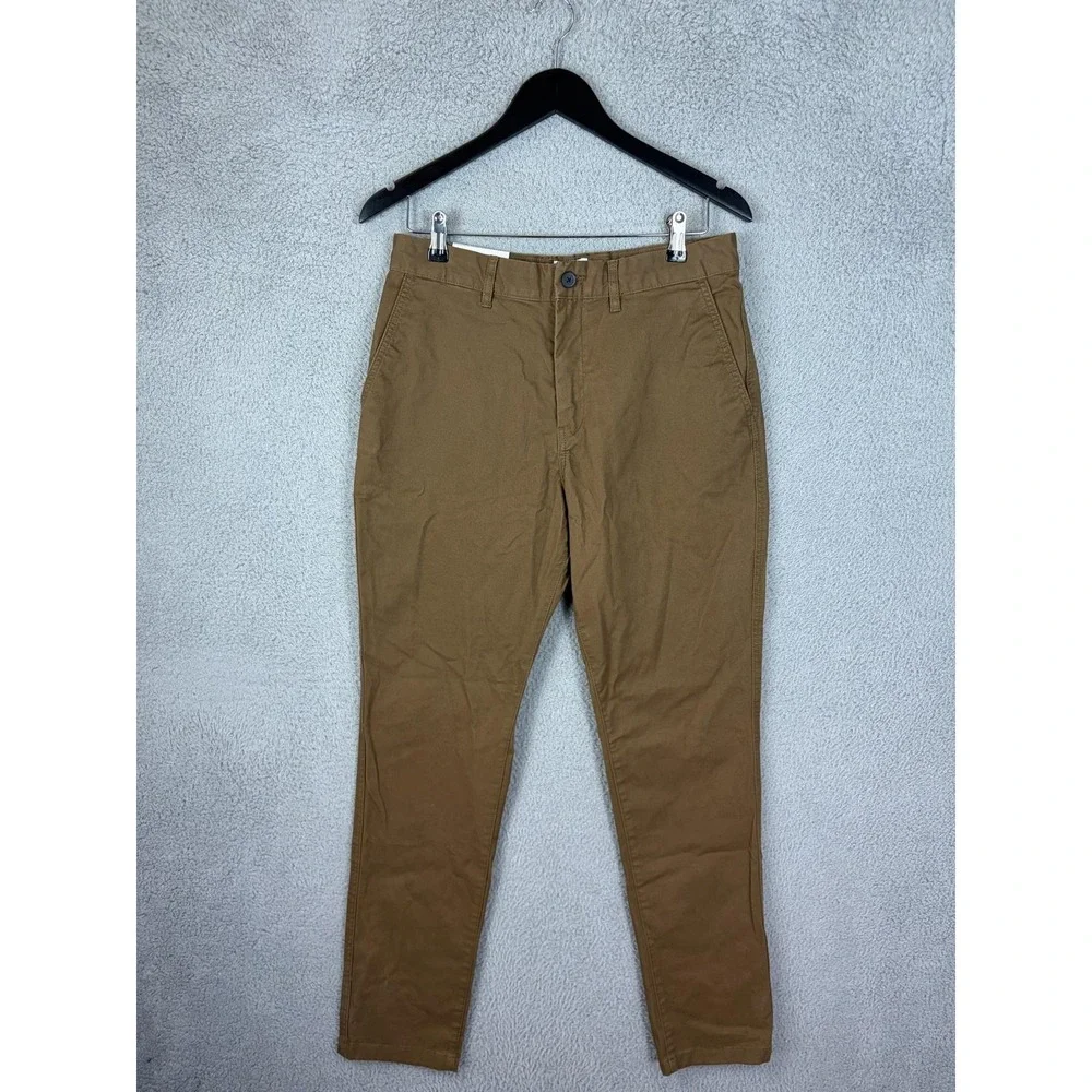 H&M Mens Skinny Fit Stretch Chino Pants Brown 29x29 0710876 3 New